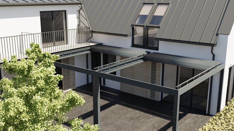Pergola bioclimatica retractabila, spatiul tau exterior, reimaginat